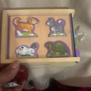 Melissa & Doug Wooden Animal Puzzle - Purple and Green